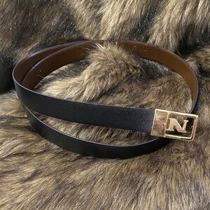 Black and Brown Belt with Gold Buckle